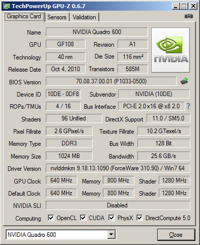 nVidia Quadro 600 | PC foo
